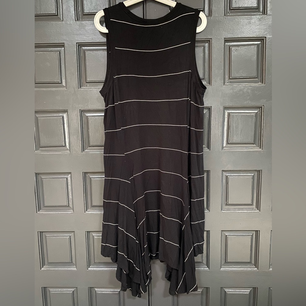 Mossimo Black sleeveless dress with white stripes XL